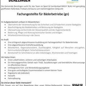 Stellenanzeige - Fachangestellte fr Bderbetriebe (gn)